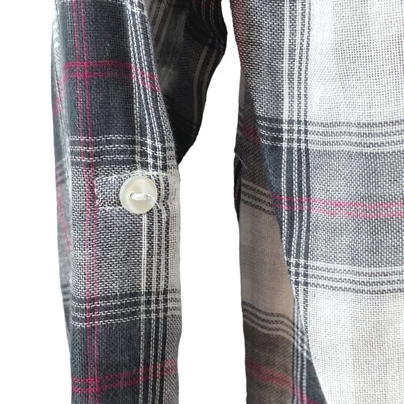 WET SEAL Plaid Tunic Top Small Black Check Lace up Long Shirt NWT - Picture 9 of 11